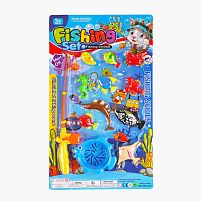 Риболовля 555-312 магнітна, 10 рибок, вудочка, сачок, на листі