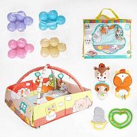 Килимок 63577 манеж, брязкальця, 20 кульок, у сумці