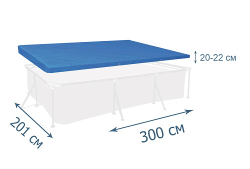 Тент (накриття) Bestway 58106 (для прямокутних каркасних басейнів ▭ 201*300 см) фото 2