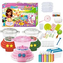 Набір для творчості "Магічний гель" 44804 "WToys", аквагель, мультиварка, звук, підсвічування, форми, 12 гелів, кухонне приладдя, в коробці