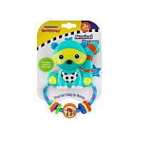 Брязкальце 0694 єнот, музичний чіп, прорізувач, на листі