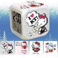 Годинник-нічник C 68952 будильник, різнокольорове підсвічування, звук, у коробці