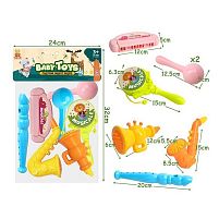 Музичні інструменти 667-7 гармоніка, саксофон, флейта, гармоніка, маракаси, барабан - колотушка, в пакеті