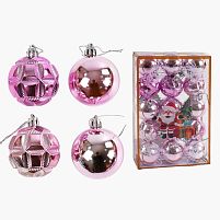Новорічні прикраси C 67320 15 штук, кульки, D = 5 см, в слюді