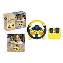 Кермо 2192 E-70 Штрих = 92422 колір ЖОВТИЙ, звукові ефекти, озвучування англійською, веселі мелодії, підсвічування, педалі гальма та газу, присо