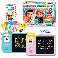 Картридер Всезнайко 94930 "WToys", 2 кольори, ОЗВУЧУВАННЯ УКРАЇНСЬКОЮ МОВОЮ, вбудований акумулятор, розмір - 24х1.5х17 см, кольорова LCD - дошка,