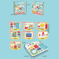 Бізіборд 25889 E “Кухня”, підсвічування, звуки. фрази англійською, рухомі елементи, перемикачі, розетки, в коробці