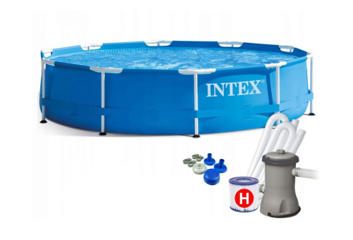 Каркасний басейн Intex 28202 (76*305 см. об'єм: 4485 л. картриджний фільтр-насос 1250 л/год, серія: Metal Frame) фото 2