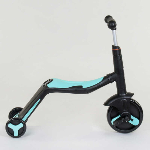 Самокат 3в1 JT 20255 (1) Best Scooter, самокат-велобіг-велосипед, БЛАКИТНИЙ, світло, 8 мелодій, колеса PU, переднє колесо d = 20см, задні d = 11см фото 3