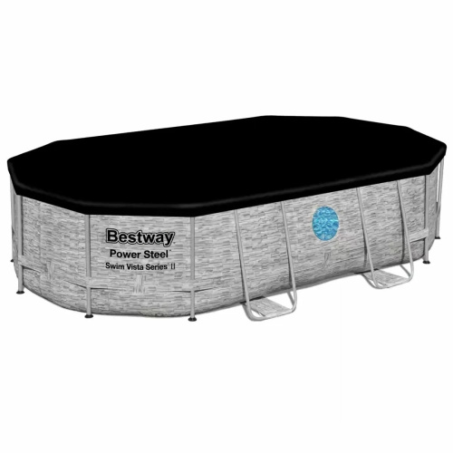 Каркасний басейн Bestway 56946 (107*305*488 см. об'єм: 10949 л., пісочний фільтр-насос 3028 л/год, дозатор хлору, драбина, тент, серія: Power Steel) фото 4