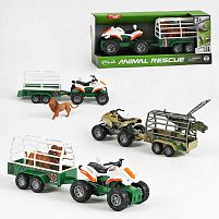 Квадроцикл WY 400 F-6/ G-6 2 види, масштаб 1:16, інерція, звуки, підсвічування, фігурка динозавра, в коробці