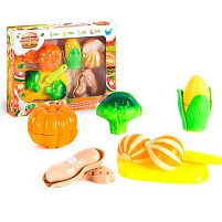 Набір продуктів “Кулінарна фантазія” 22370 "WToys", 12 елементів, овочі на липучках, дошка для нарізання, ніж, в коробці