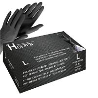 Рукавички нітрилові L Hoffen 3.5г нестерильні текстуровані б/п 50пар/уп Stenson HFN-13301L