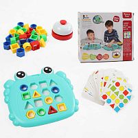 Логічна гра 368-13 картки, 2 основи, дзвінок, геометричні фігури, в коробці