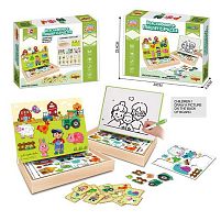 Магнітна гра XHM - 9911 A “Ферма”, дошка пиши-витирай, маркер, в коробці