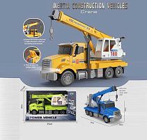 Спецтехніка HT 6803 W “Кран”, довжина 32 см, підсвічування, звук, інерція, гумові шини, платформа обертається, висувна стріла, в коробці, МІКС ВИ
