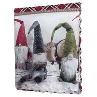 Скатертина-клейонка "New Year's Gnome" 150*220см Stenson M50076-220
