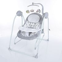 Крісло-гойдалка-шезлонг для немовлят з електро-заколисуванням El Camino ME 1076 EMMA Soft Gray
