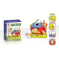 Розвивальний будинок 8867 текстильні тварини, пискавки, пальчикові ігри, шелесткі елементи, піаніно, режими гри, ноти, звуки тварин, гра на швидк