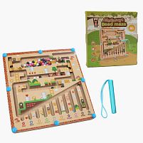 Дерев'яна магнітна гра C 74275 стилус, лабіринт, сортер, кольори англійською, цифри, в коробці