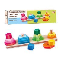 Дерев'яний геометричний сортер 35485 "Логіка" "WToys", 16 геометричних фігур, в коробці