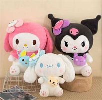 М’яка іграшка M 17997 герой, середня висота 43 см, пришитий бантик, знімна сумочка на бік, ВИДАЄТЬСЯ ТІЛЬКИ МІКС ВИДІВ