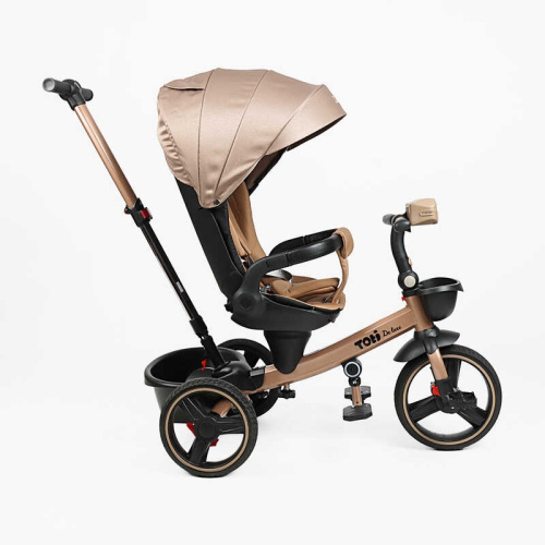 Велосипед дитячий триколісний Toti 6140-5 (колеса: переднє Ø10"/задні: Ø8"/PU, рама: сталь/складна, батьківська ручка, навіс, музична фара, до 25 кг) фото 3