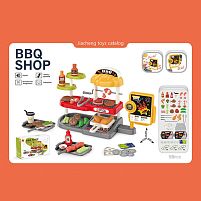 Гриль 668-145 56 елементів, звукові ефекти каси, грилі, фритюр, таці, монети, купюри, продукти, баночки з соусами, в коробці