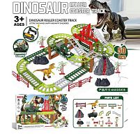 Трек FYS-DN 6 50 елементів, машинка на батарейках, фігурка динозавра, в коробці