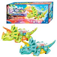 Динозавр 11520 / 76749 "WToys", 2 кольори, ОЗВУЧУВАННЯ УКРАЇНСЬКОЮ МОВОЮ, рухливі шестерні, рухається, пісня, підсвічування, в коробці