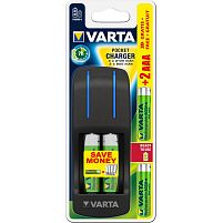 Картинка  Зарядное устройство VARTA Pocket Charger + 4AA 2100 mAh +2AAA 800 mAh NI-MH (57642301431) магазин cd-market