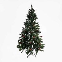 Ялинка штучна C 66875 висота - 150 см, розбірна, прикрашена ягодами й шишками, в коробці