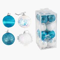 Новорічні прикраси C 67366 (90) 16 штук, кульки, D=5 см, у слюді