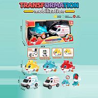 Набір техніки 8611 3 види, інерція, трансформується, гумові колеса, в коробці, ВИДАЄТЬСЯ ТІЛЬКИ МІКС ВИДІВ