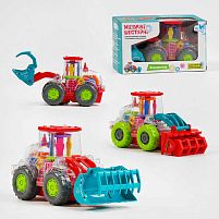 Екскаватор на батарейках 17095 "WToys", ОЗВУЧУВАННЯ УКРАЇНСЬКОЮ МОВОЮ, 2 види, шестерні, пісня, підсвічування, автоматичний рух, в коробці