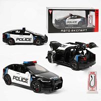 Машинка RS-21433 "Авто Експерт", електромобіль, зарядна станція, металопластик, масштаб 1:24, звук, світло, інерція, відчиняються двері, в коробц