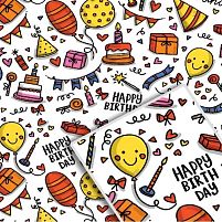 Папір пакувальний крейдований "Кульки на білому" 70*100см 10л/уп Stenson 1042БЛ