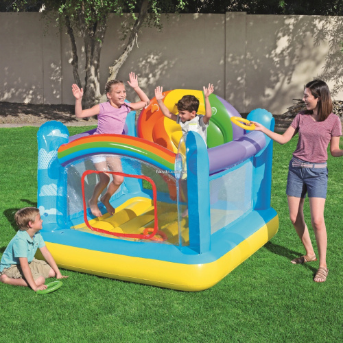 Дитячий надувний батут BestWay 52269 «Повітряна куля» (135*173*175 см, 3 кільця, надувне дно, до 85 кг)