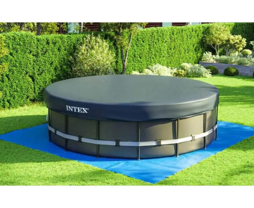 Каркасний басейн Intex 26326 NP (122*488 см., об'єм: 19156 л., пісочний фільтр-насос 5700 л/год, драбина, тент, підстилка, ПОШКОДЖЕНЕ ПАКУВАННЯ) фото 18
