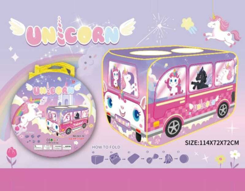 Дитячий ігровий намет X-Toys 551-10 «Unicorn» (72*72*114 см, вхід на зав'язках, сумка)