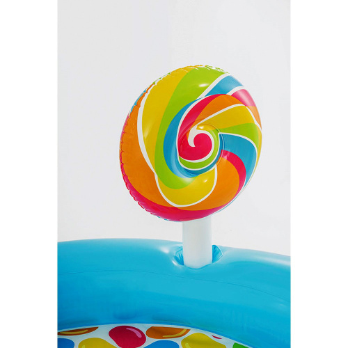 Дитячий надувний ігровий центр Intex 57149 «Карамель» (130*191*295 см, водна гірка, 2 басейна 168+206 л, фонтан, ненадувне дно, до 80 кг) фото 5