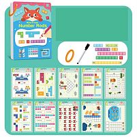 Логічна книжка C 76632 25 аркушів, 48 сторінок, цифри, математичні задачі, 3 маркери “пиши-стирай”, стирачка, в пакеті