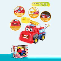 Машинка 35971 P "Пожежна машина", підсвічування, звук, пісні, озвучення англійською мовою, запис та відтворення голосу, їздить, рухає ротом, в ко