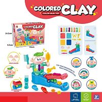 Тісто для ліплення 461 екструдер, тісто у 8ми кольорах, змінні насадки, ножиці, фігурні форми, в коробці