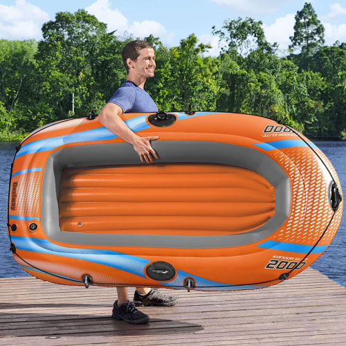 Човен надувний Bestway 61139 «Kondor Elite 2000 Raft» (106*196 см, гребний, півторамісний, трикамерний, надувне дно, до 120 кг.) фото 9