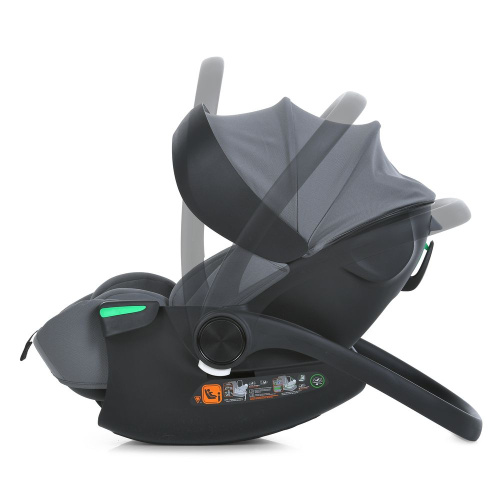 Автокрісло El Camino i-FLOW ME 1198 Gray (встановлення проти ходу руху, зріст дитини: 40-87 см, 3 точки кріплення, ремень безпеки, вік 0+) фото 10