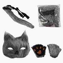 Костюм квадробера C 72107 маска, хвіст з регульованим ремінцем, рукавички, в пакеті