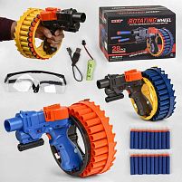 Пістолет KB 113 /113-1/113-2 3 кольори, акумулятор 3.7V, 30 м'якиж патронів на присосці, знімний лазер, захисні окуляри, в коробці, МІКС ВИДІВ