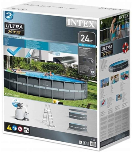 Каркасний басейн Intex 26340 (132*732 см., об'єм: 47241 л., пісочний фільтр-насос 10500 л/год, драбина, тент, підстилка, серія: Ultra XTR Frame) фото 11