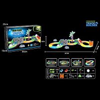 Трек 777-133 200 деталей, машинка на батарейках, підсвічування, неоновий трек, в коробці